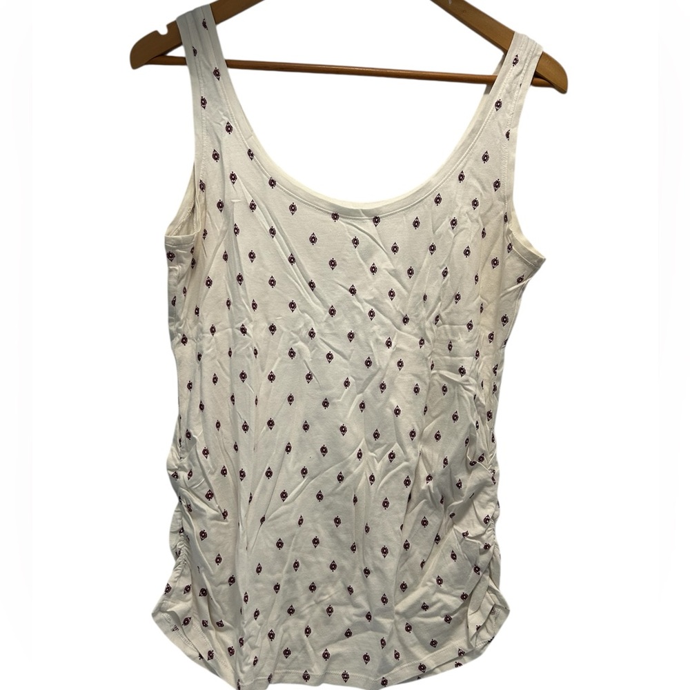 Old Navy White Patterned Women's maternity Tank Top size medium M